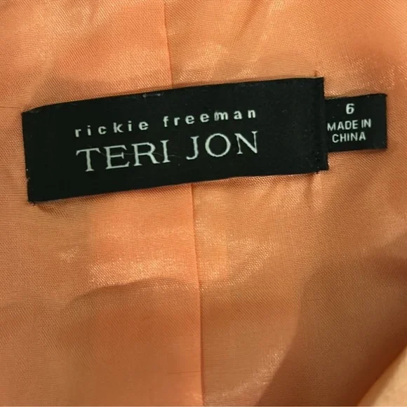 Rickie Freeman for Teri Jon Peach and Gold 2 Piece Dress - Picture 7 of 7